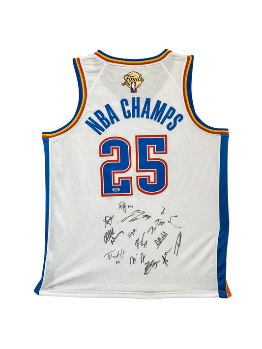 AUTHENTIC OKC THUNDER SIGNED JERSEY “NBA CHAMP 25” | Full Team Autographs | PSA Certified